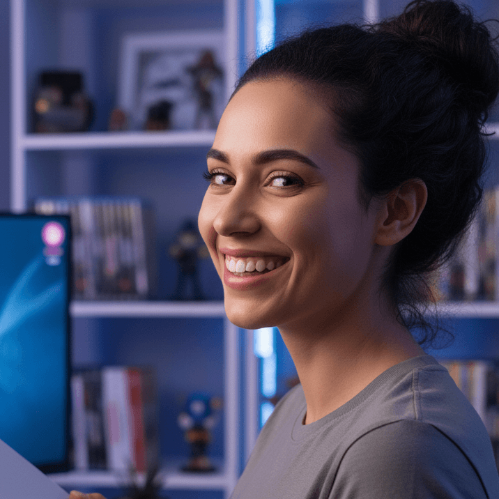 Zufriedene Verkäuferin